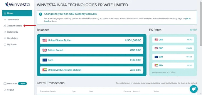 Account Details Section - GCA Account Details Section - GCA