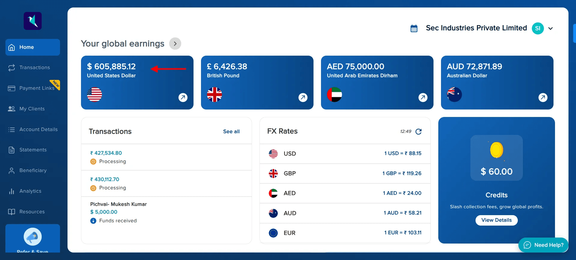 USD on GCA USD on GCA