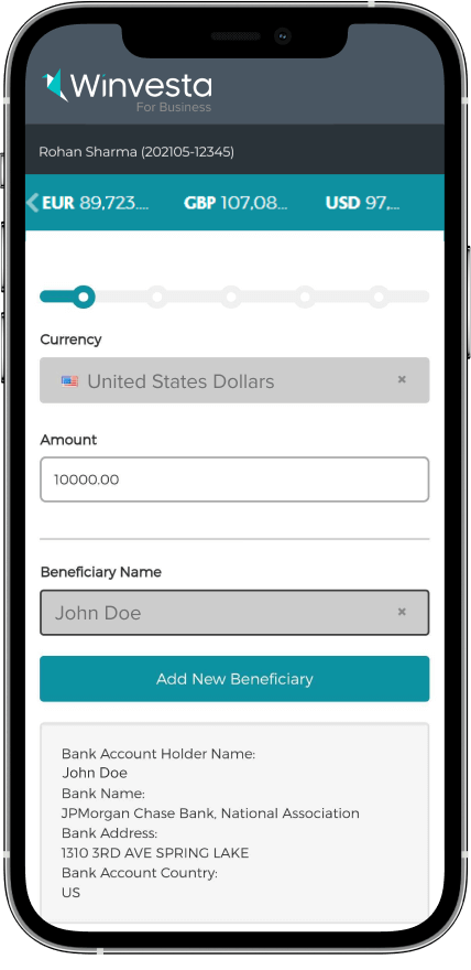 Winvesta Multi-Currency Account